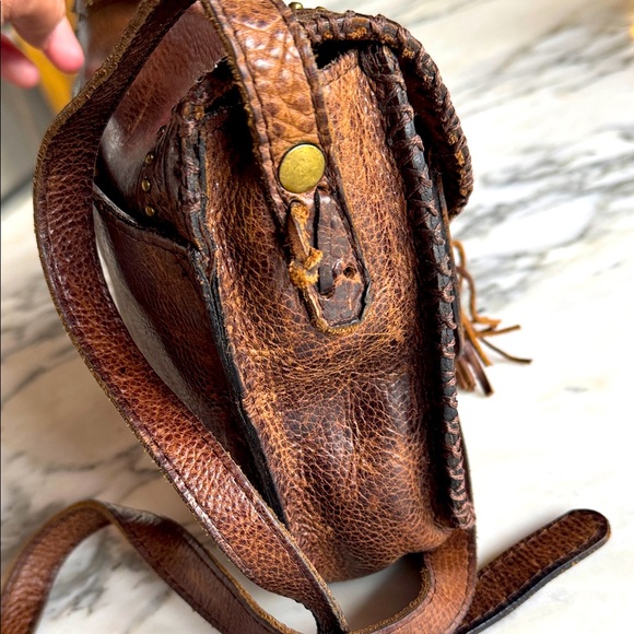 Patricia Nash Dark Brown VTG Leather Crossbody Bag - Picture 7 of 16